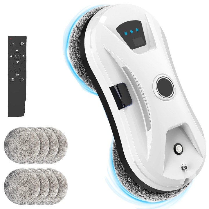 Робот за почистване на хардуер, всмукателна мощност 5600 Pa, интелигентно планиране на маршрут, 10 микрофибърни кърпи, многоцветен