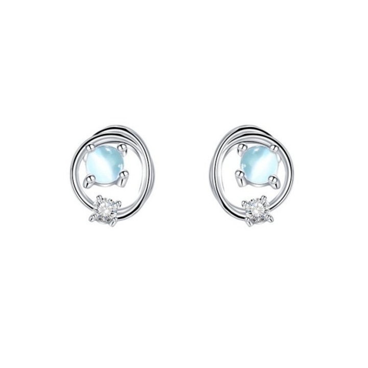 Cerceifemei CK argint, cu pietre moissanite, 9x8mm