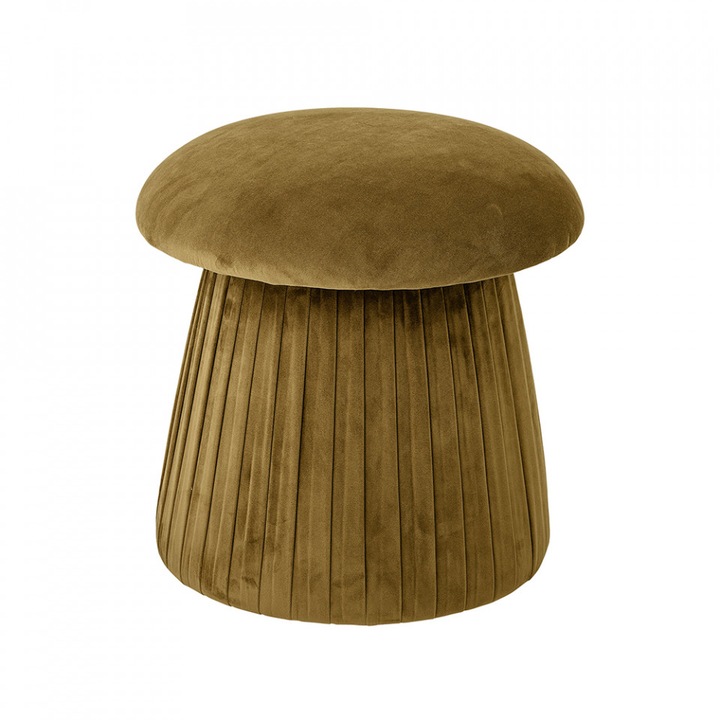 Taburet rotund maro din catifea 44 cm Roberta Bloomingville
