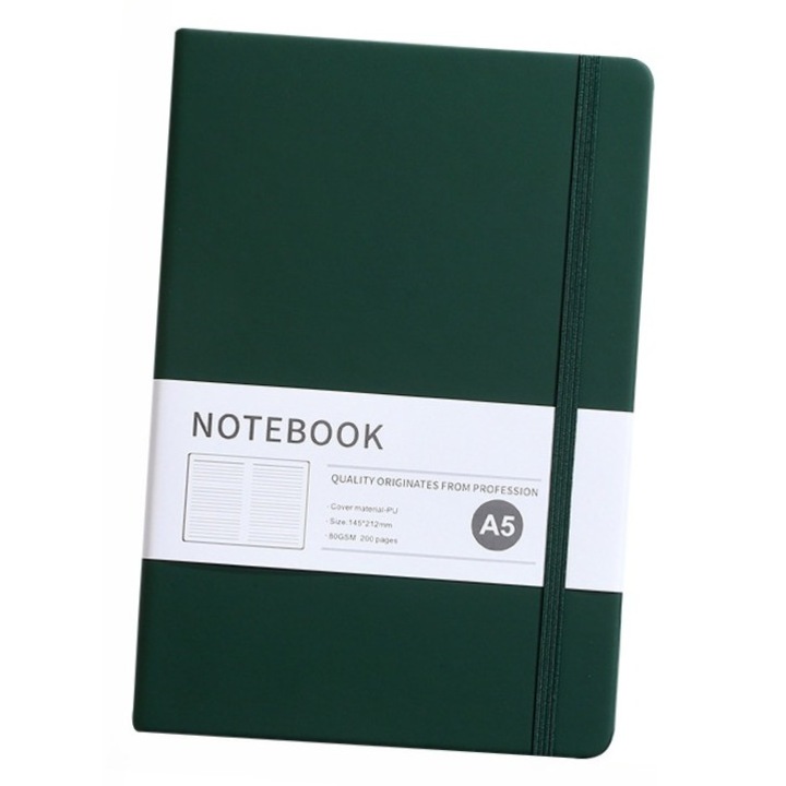 Caiet, dictare, A5, verde, design si practic, Dimensiune portabila, Confort vizual, Economisiti spatiu, Conformitate cu formatul clasic, Calitate superioara, Birou de afaceri, durabil