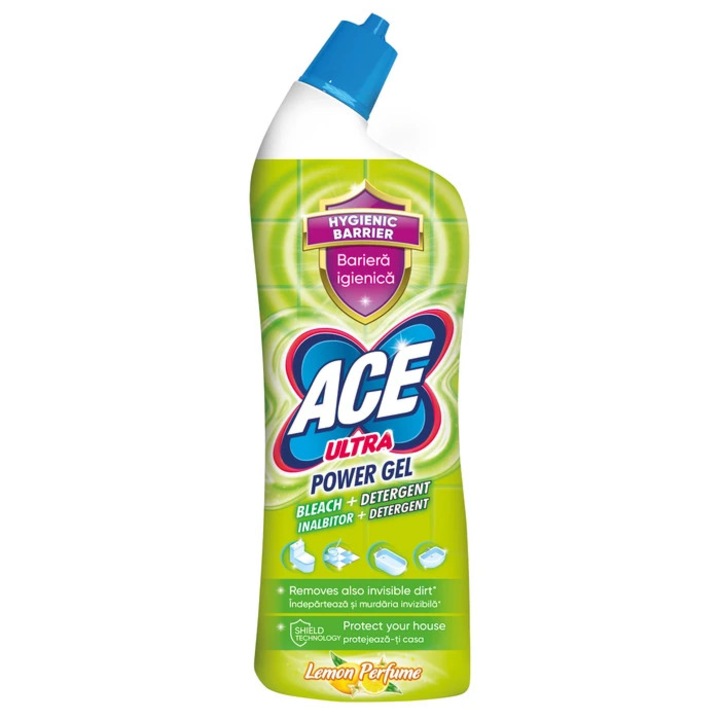 Inalbitor pentru baie, Ace Ultra Power Gel, cu parfum de Lamaie, 750ml
