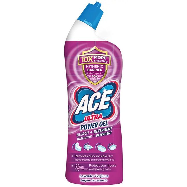 Inalbitor pentru baie, Ace Ultra Power Gel, cu parfum de Lavanda, 750ml