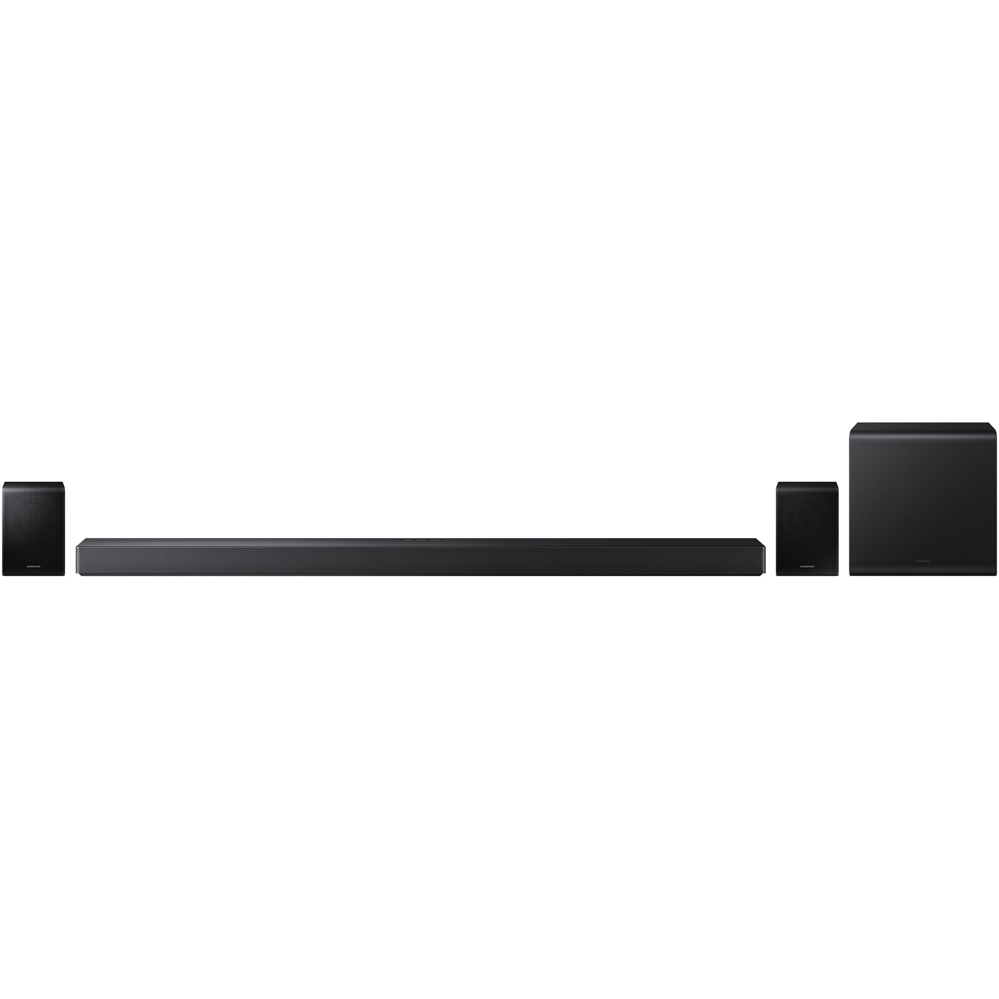 Soundbar Samsung HW-QS750F, 5.1.2, 465W, Bluetooth, Wi-Fi, Subwoofer & Kit wireless, Wireless Dolby Atmos, HDMI eARC, Negru