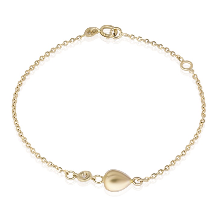 Bratara pentru Copii din Aur de 18K cu Diamant Natural si Inima, Sandra Ferretti