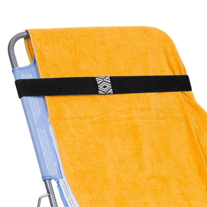 Curea neagra aztec fixare prosop de plaja 100x5cm