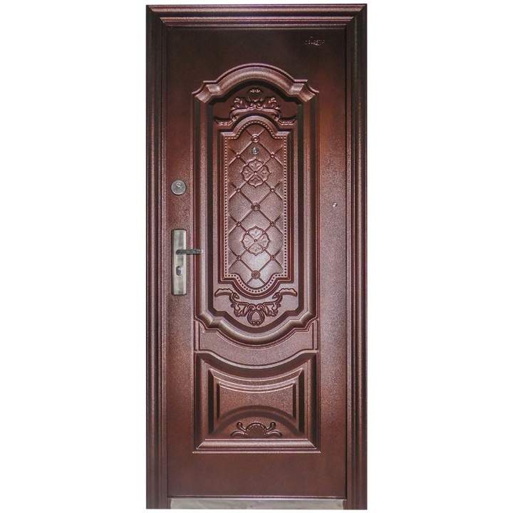 Usa metalica intrare apartament REG-S2 001, maro, 86 x 205 cm, dreapta