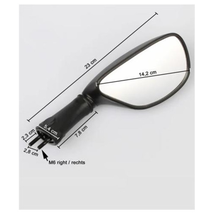 Jobb oldali motorkerékpár tükör - Kawasaki ZX6R (1998-2001) / ZX9R (1998-2003) - Kód: 389654S SGR