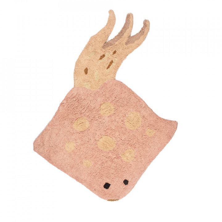 Covor roz din bumbac 105x150 cm Jella Jellyfish Kids Depot