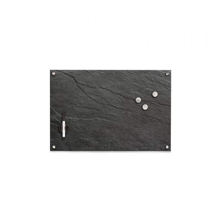 Panou memo gri din sticla 40x60 cm Setu Rectangle Zeller
