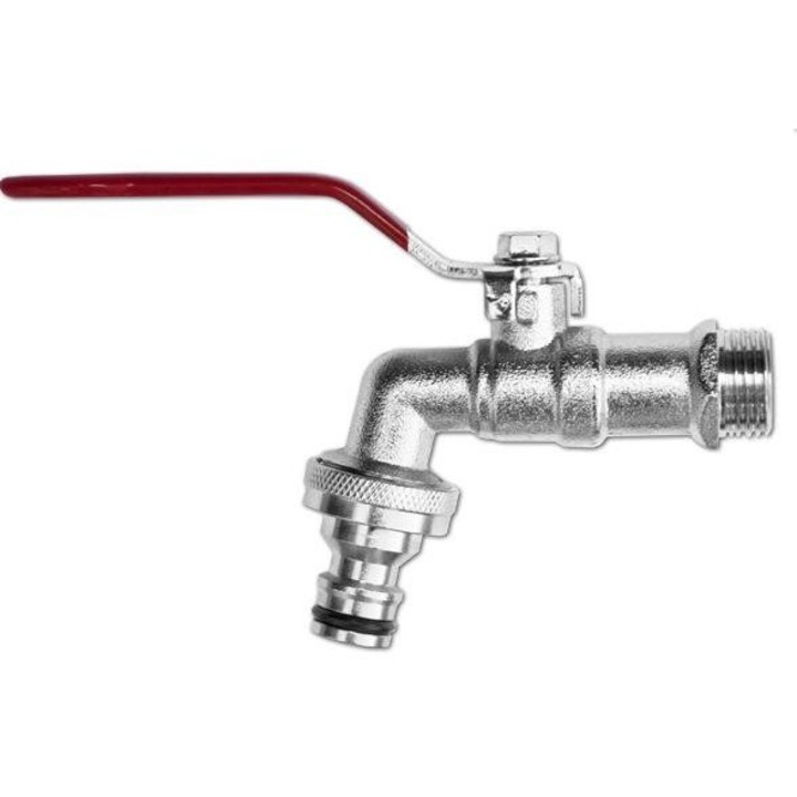 Bradas sárgaréz csap, 1/2" GZ, 3/4" korrózióálló, ezüst színű