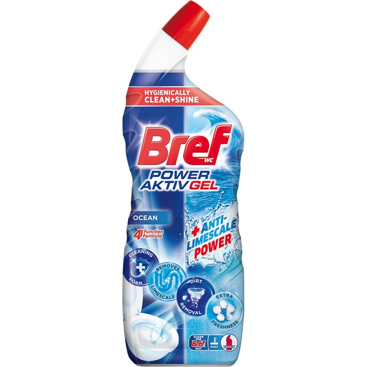 BREF Power Aktiv Gel Ocean WC tisztító, 700 ml