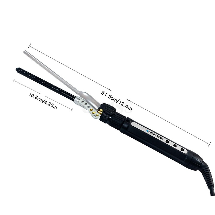 Професионална преса за коса 7мм, черна, 34.5x10x6см, с въртящ се кабел 2.2м