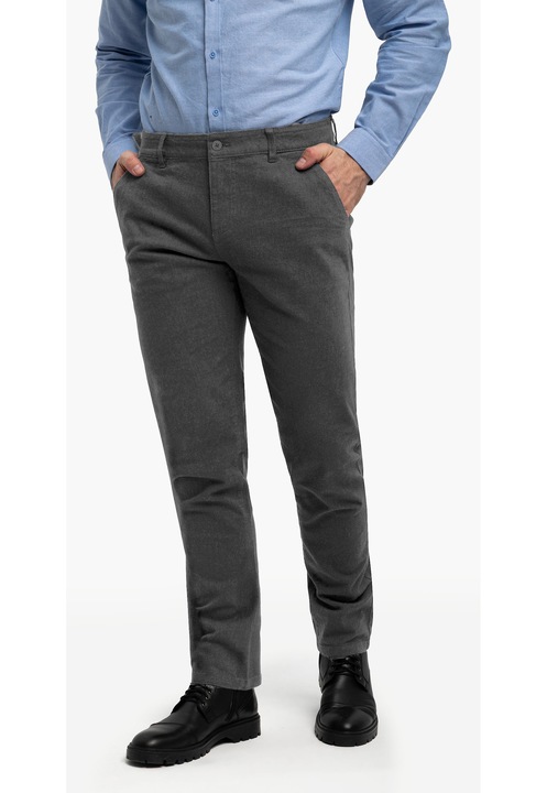 Pantaloni chino Regular Fit Volcano R-Patt, negru, Negru/Gri grafit