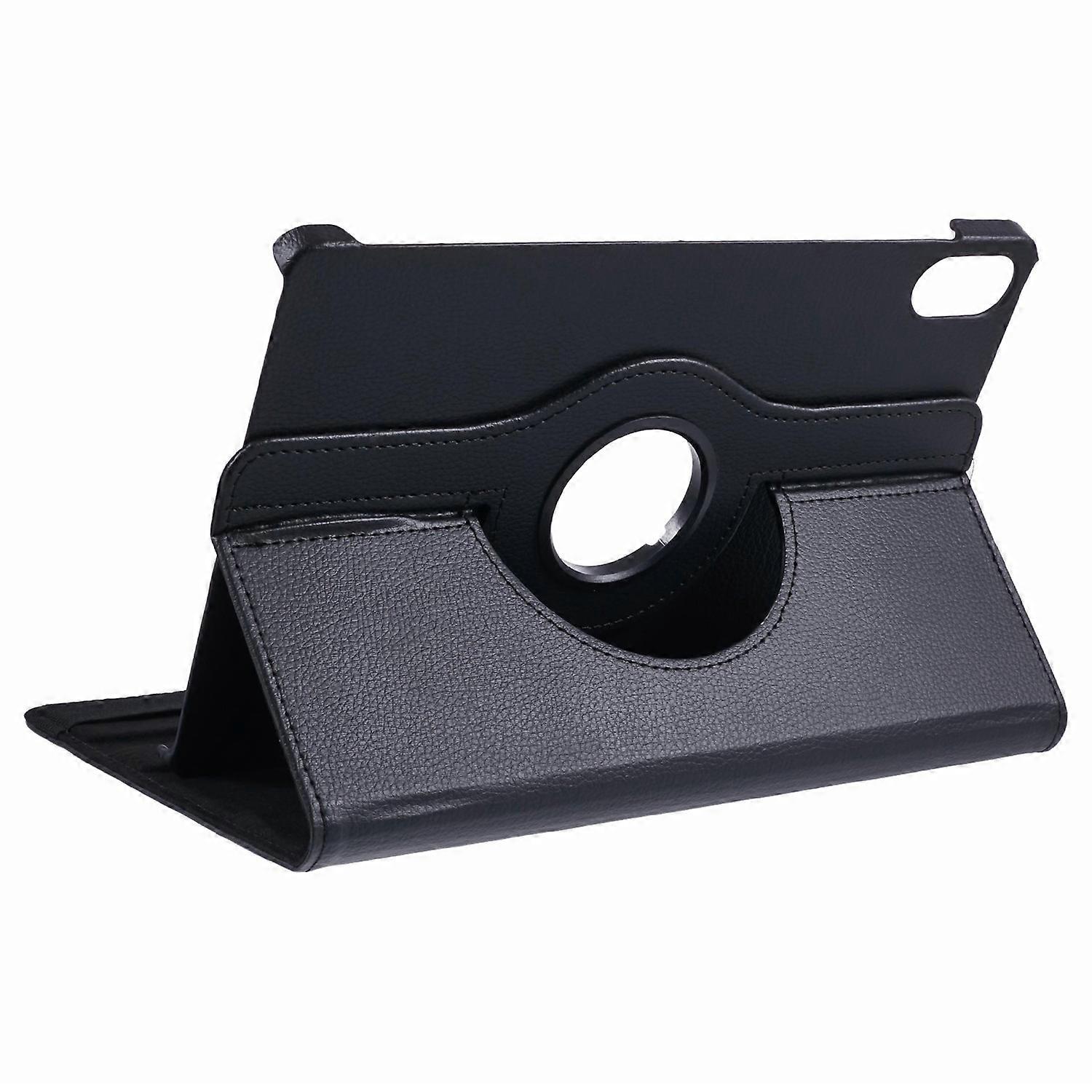 Husa tableta cu suport rotativ, pentru Honor Pad X8a/X9, piele ecologica cu textură Litchi, negru