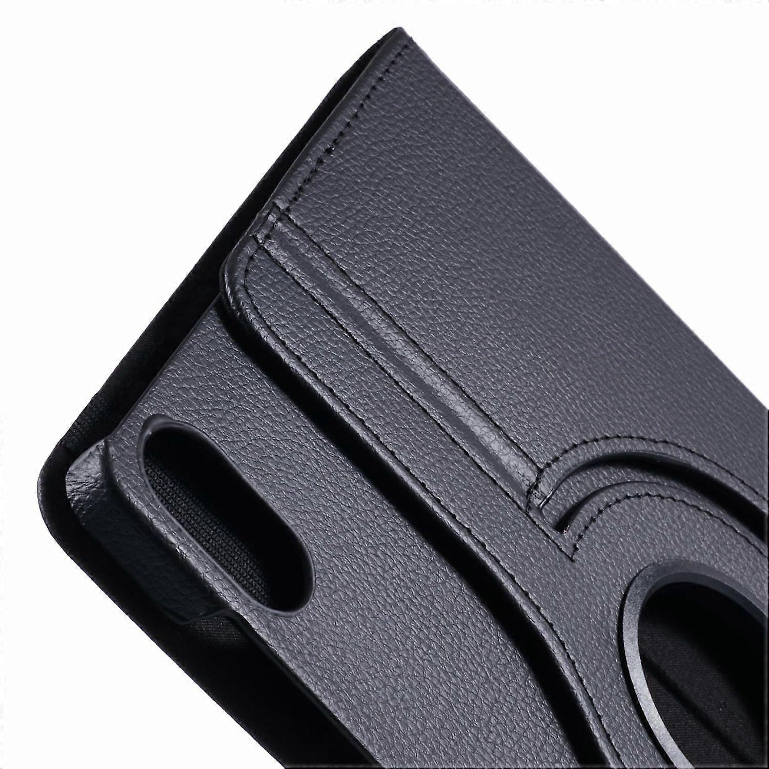 Husa tableta cu suport rotativ, pentru Honor Pad X8a/X9, piele ecologica cu textură Litchi, negru