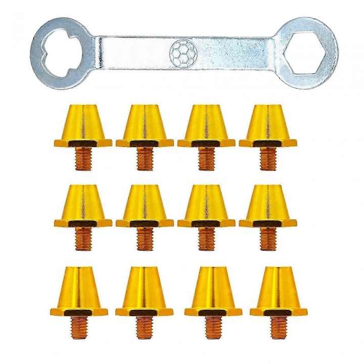 Set 12 piese cuie fotbal, 8 cuie 11mm, 4 cuie 13mm, aluminiu, rezistente, pentru ghete fotbal