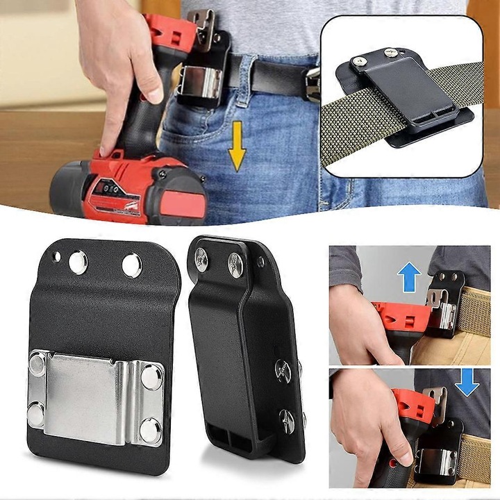 Suport scule pentru centura, inox, negru/argintiu