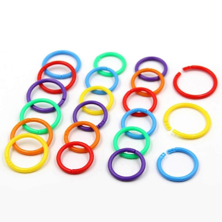 Set 50 inele de legat, 28mm, multicolor