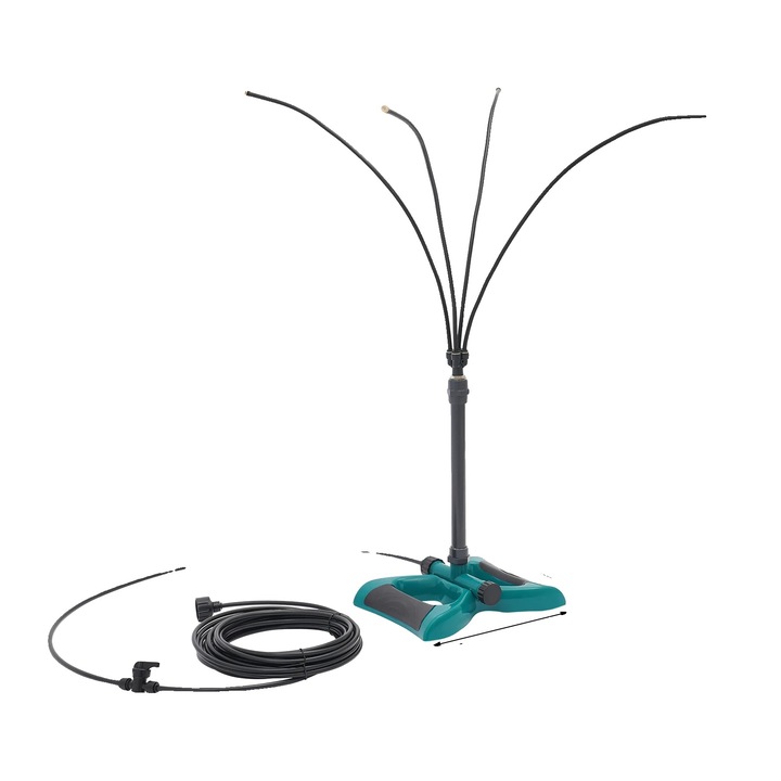 Állítható kültéri párásító hűtőrendszer, 2 fúvókával, fekete