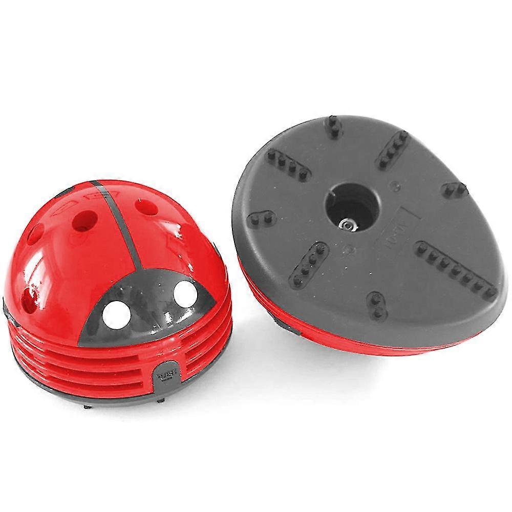 Aspirator mini portabil fara fir, design buburuza, rosu