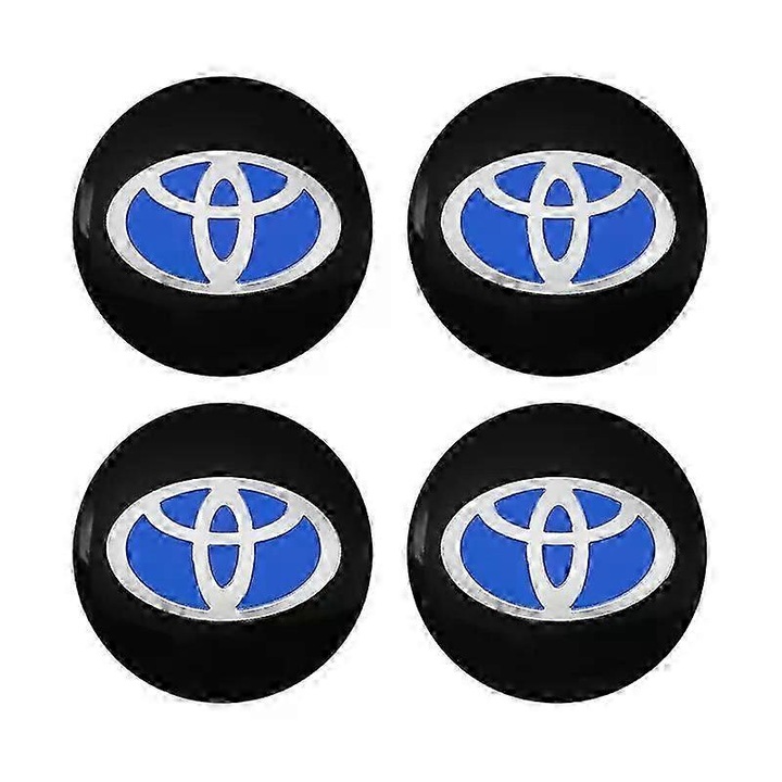 4 db-os készlet 56 mm-es autó felni középső kupak, fekete-kék, alumínium