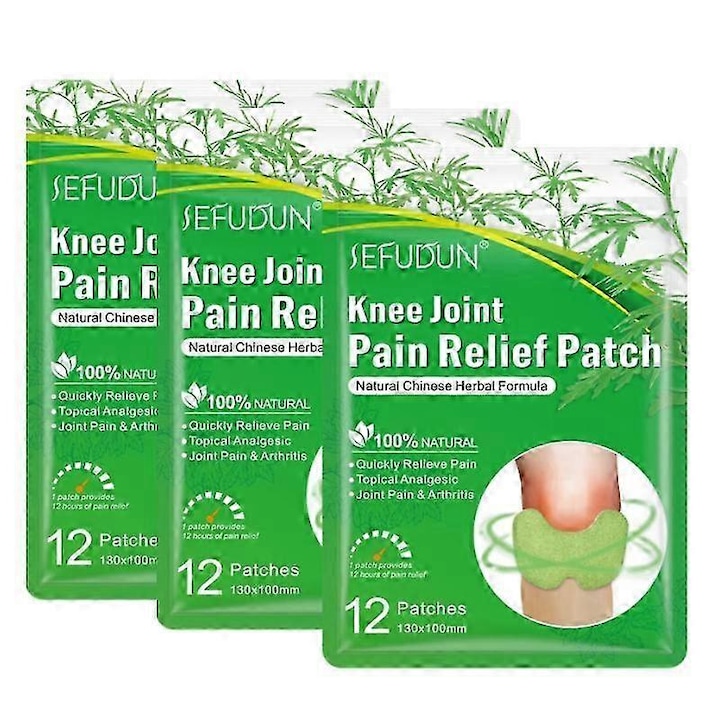 Set 36 plasturi pentru dureri de genunchi, plasturi cu iarba de pelin, pentru ameliorarea durerilor de spate si gat