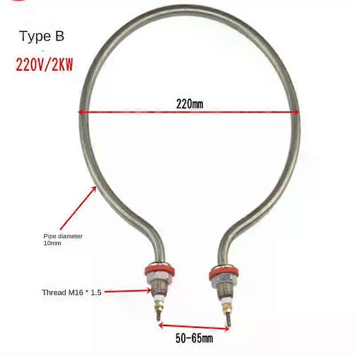 Element de incalzire tubular din otel inoxidabil 3KW, 220V, pentru rezervor/ibric/ galeata