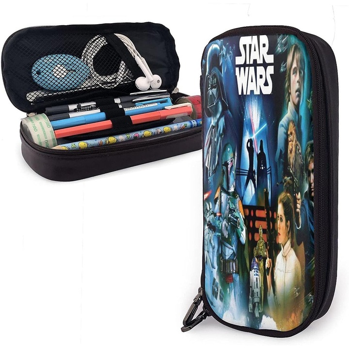 Tolltartó, ovális kialakítás, 2 cipzáras zseb, Oxford anyagból, többszínű, kis méret