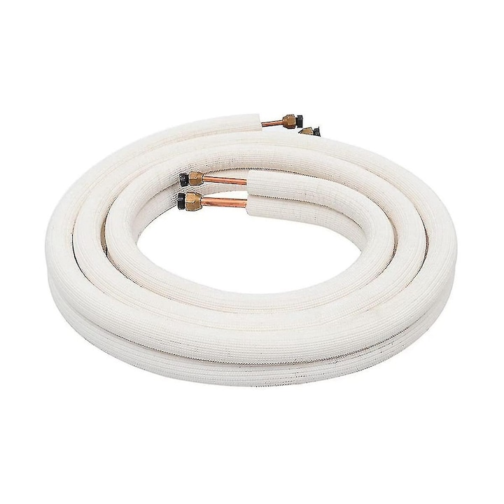 Комплект медни тръби за климатик FRU-CJK0424-260902-1536, мед 1/4"/3/8", изолирани, устойчиви на атмосферни влияния, бели, 3 м