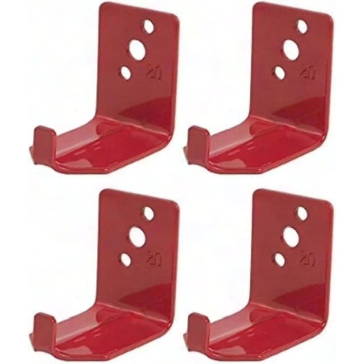 Set 4 suporturi pentru stingatoare, metalice, montare pe perete, pentru stingatoare standard