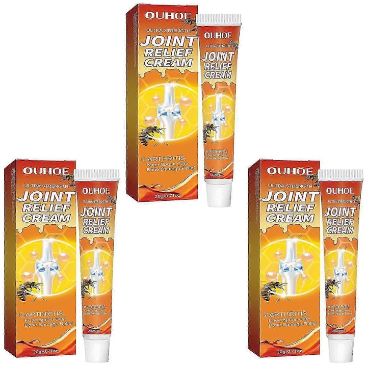 Crema pentru ingrijirea articulatiilor, Bee-Venom, 3pcs, usor de absorbit, 12.5x3cm