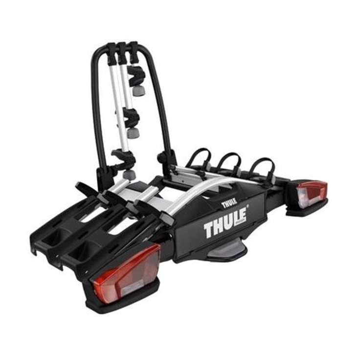 Suport pentru biciclete THULE VeloCompact 926002, montare pe carligul de remorcare, capacitate maxima 60 kg, conexiune electrica 13 pini, pentru 3 biciclete