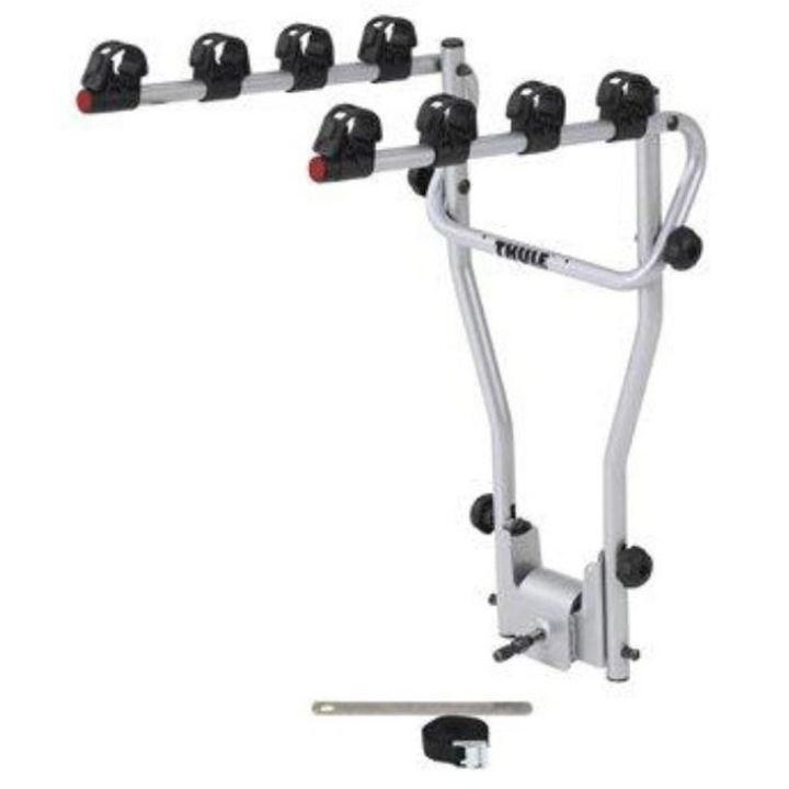 Suport biciclete auto THULE HangOn 4 970805, argintiu, montare pe carligul de remorcare, capacitate de incarcare 60 kg, pentru 4 biciclete