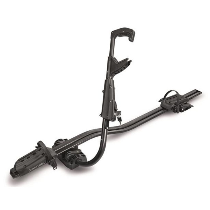 GREEN VALLEY Fast Ride 160661GV autós kerékpártartó, keresztrúdra rögzíthető, fekete, alumínium, maximális teherbírás 20 kg