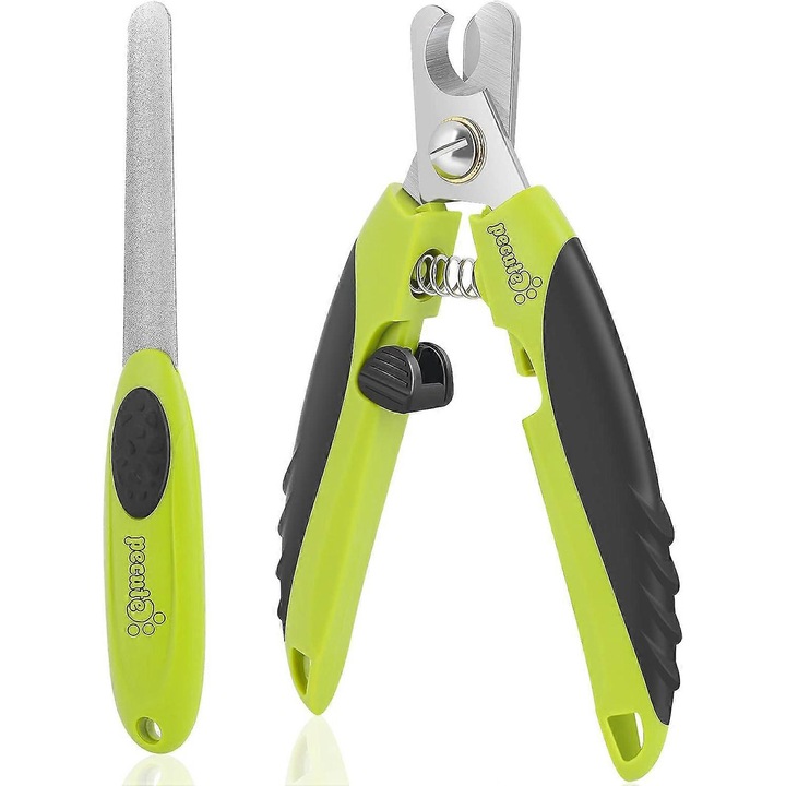 Taietor unghii pentru caini si pisici, cu pila, 2 in 1, inox, ergonomic, pentru caini si pisici de talie medie si mica