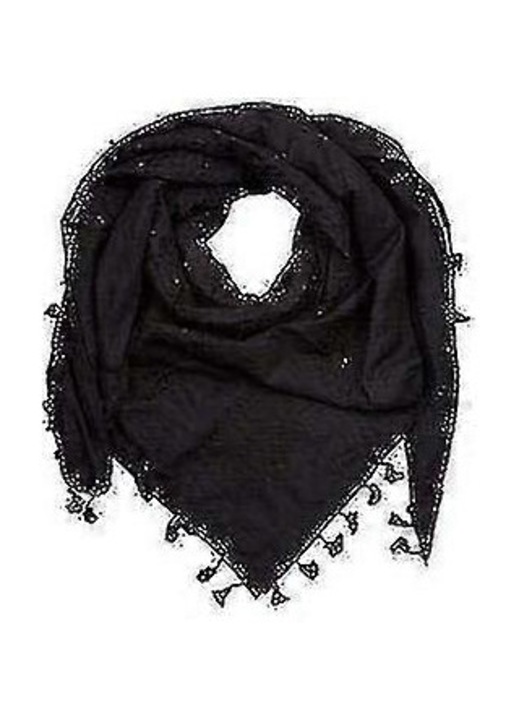 Esarfa dama, Bumbac, Negru, 70x180cm