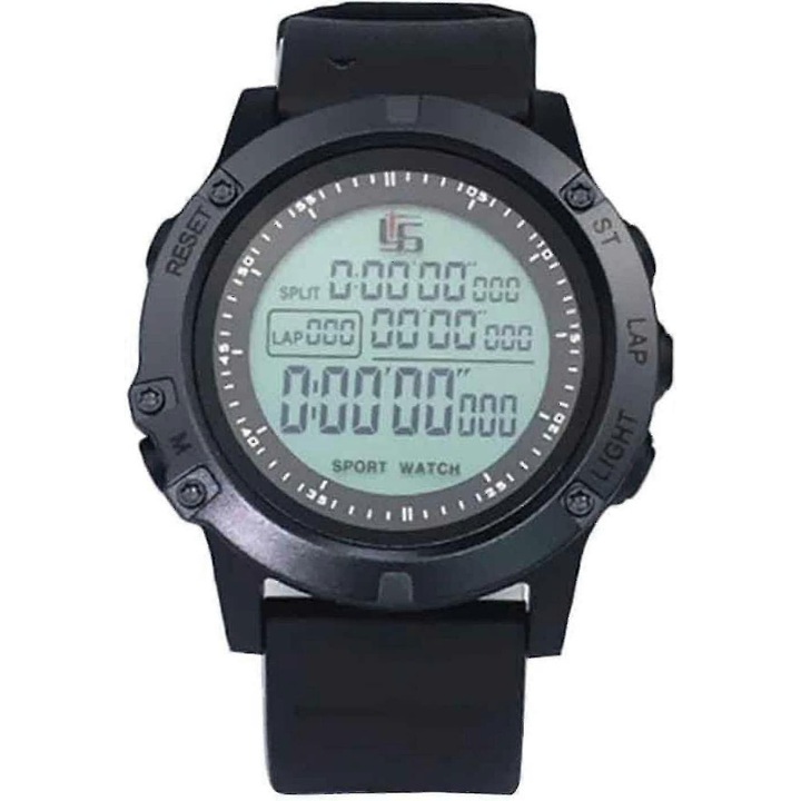 Multifunkciós digitális karóra futballbíróknak, stopperóra, világítás, nagy számlap, fekete