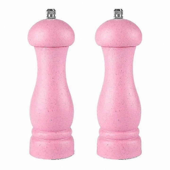 Set rasnite si dozatoare condimente, cu mecanism de ceramica, reglabil, roz