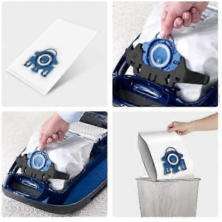 Set 16 pungi de aspirator 3D eficienta, compatibile cu Miele Complete C2, C3, Classic C1, S8, S5, S2, culoare alba.