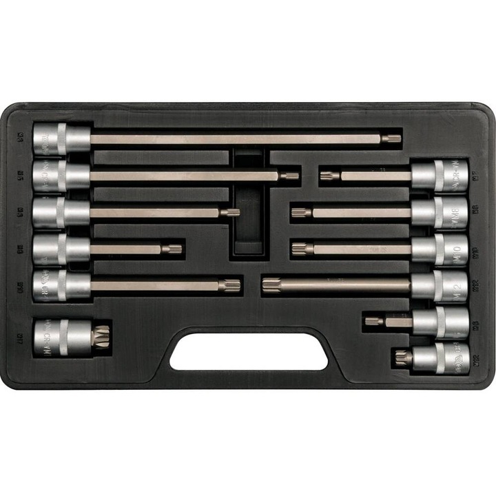 Trusă biți chei 12 buc, Yato, M6-M12, AISI S2/CrV, 1/2"