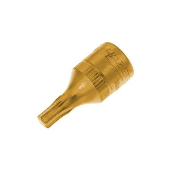 Cheie tubulara HAZET Torx T25, lungime 28 mm, prindere patrata 1/4 inch, otel crom-vanadiu