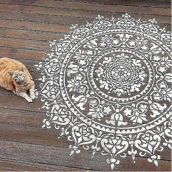 Újrafelhasználható mandala sablon festéshez, 50x50cm, többszínű, 1 darabos készlet