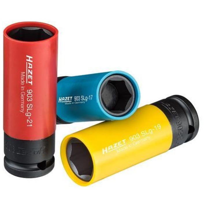 Set de 3 capete de chei tubulare HAZET HZ903SPC/3, cu prindere patrata de 1/2 inch