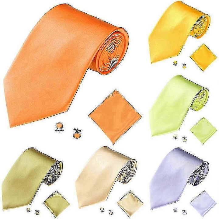 Férfi nyakkendő szett, sötétlila, nyakkendő 10cm x 3,5cm, zsebkendő 22cm x 22cm, mandzsettagomb 2cm x 1,6cm