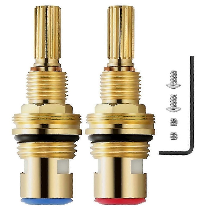 Керамични картриджи за смесители, 1-001 и 1-002, комплект от 2 броя, фото цвят, материал: месинг