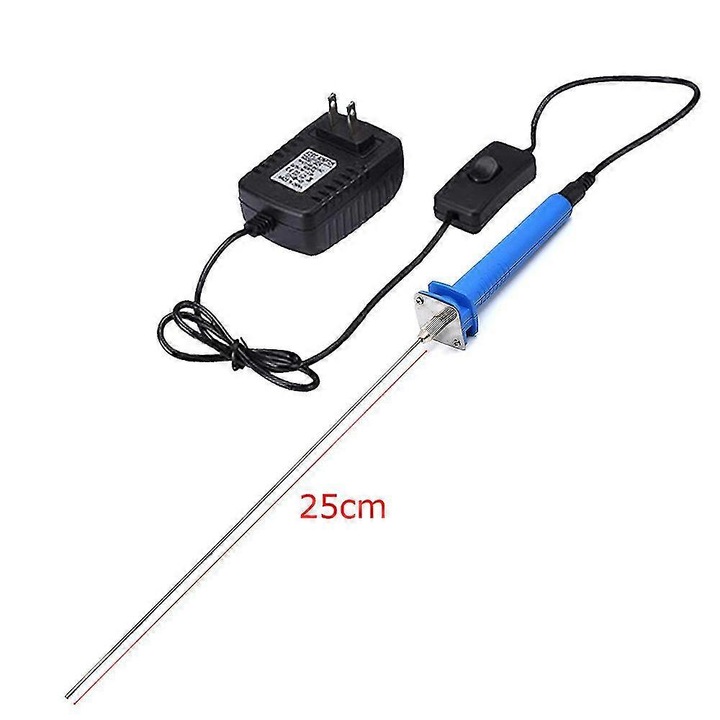 Taietor de spuma electric 15W 110V-240V, portabil, pentru taiere polistiren, 25cm, albastru