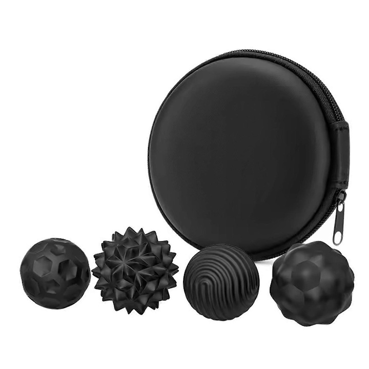 Комплект фиджет играчки, силиконови, 4 броя, черни