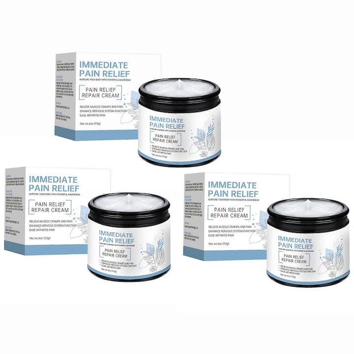 Crema pentru articulatii cu ulei de magneziu, usor de utilizat, calmanta, 3 buc