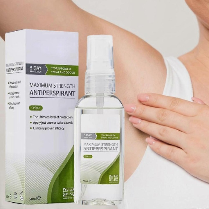 Spray antiperspirant, 50ml, control al transpiratiei, protectie pentru pielea sensibila, parfum natural