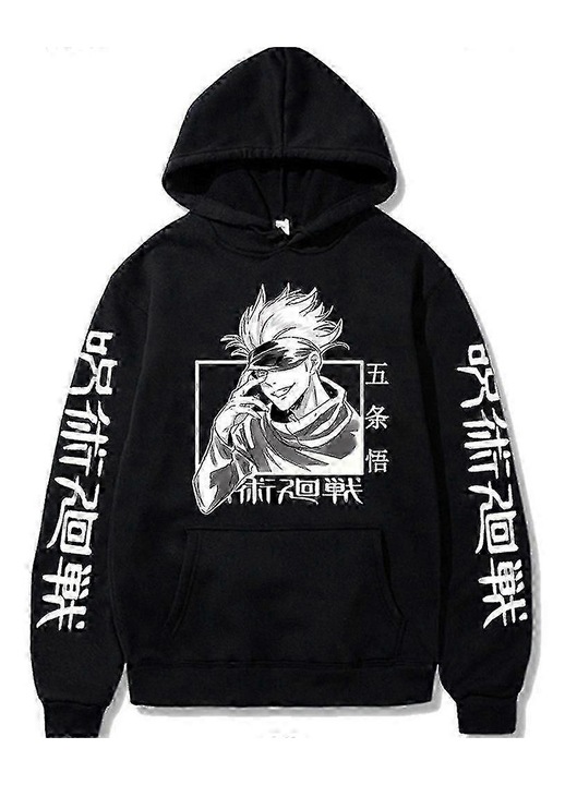 Суичър Jujutsu Kaisen Gojo Satoru, Унисекс, черен, полиестер